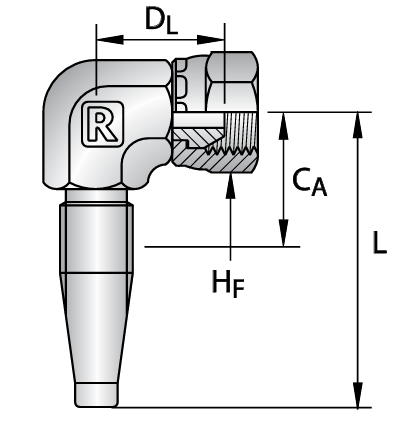 RYCO - Field Attachment BSPP FEMALE 90° ELBOW (6050)