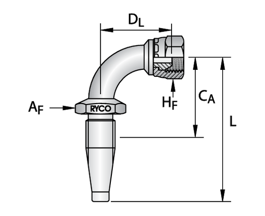 RYCO - Field Attachment BSPP FEMALE 90° TUBE BEND (6260)