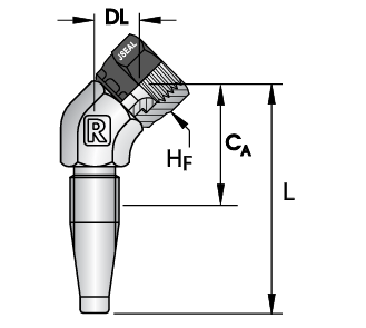 RYCO - Field Attachable Inserts JIC FEMALE 45° ELBOW