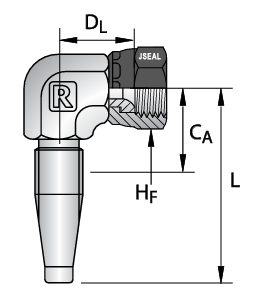 RYCO - Field Attachable Inserts JIC FEMALE 90° ELBOW