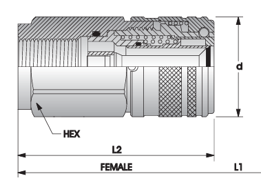 RYCO - Flat Face Valve Quick Release Couplings (FEMALE)